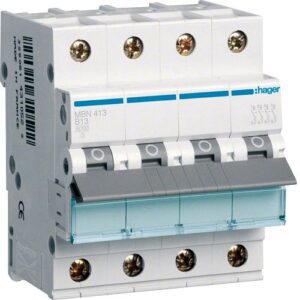 Hager MCB- Disjunctor 4P, 13A,  6kA, curba B, 4M, Bi-Connect