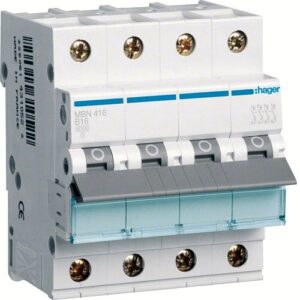 Hager MCB- Disjunctor 4P, 16A,  6kA, curba B, 4M, Bi-Connect