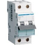 Hager MCB- Disjunctor 2P (1P+N), 50A,  6kA, curba B, 2M, Bi-Connect