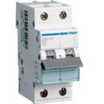 Hager MCB- Disjunctor 2P (1P+N), 63A,  6kA, curba B, 2M, Bi-Connect