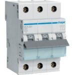 Hager MCB- Disjunctor 3P,  1A,  6kA, curba C, 3M, Bi-Connect
