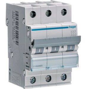Hager MCB- Disjunctor 3P,  4A,  6kA, curba C, 3M, Bi-Connect