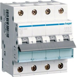 Hager MCB- Disjunctor 4P (3P+N), 40A,  6kA, curba C, 4M, Bi-Connect