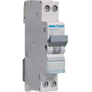 Hager MCB- Disjunctor 2P (1P+N), 40A,  6kA, curba C, 1M