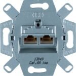 Mecanism Priza date 2xRJ45 Cat.6A 8 pini ecranata, Hager | 4587