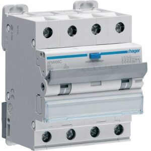 Hager RCBO- Disjunctor diferential 4P, 6A, 300mA, curba B, 6kA, tip A, 4M