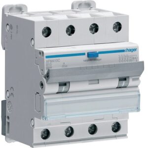 Hager RCBO- Disjunctor diferential 4P, 10A, 300mA, curba B, 6kA, tip A, 4M