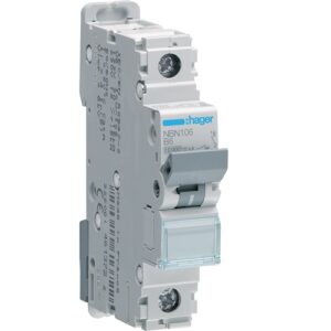 Hager MCB- Disjunctor 1P,  6A, 10kA, curba B, 1M, Bi-Connect
