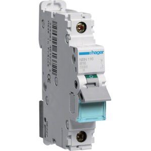 Hager MCB- Disjunctor 1P, 16A, 10kA, curba B, 1M, Bi-Connect