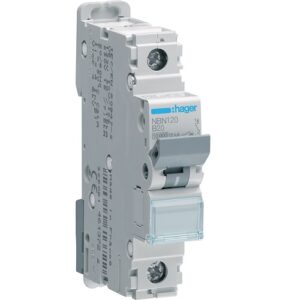 Hager MCB- Disjunctor 1P, 20A, 10kA, curba B, 1M, Bi-Connect