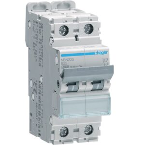 Hager MCB- Disjunctor 2P, 25A, 10kA, curba B, 2M, Bi-Connect