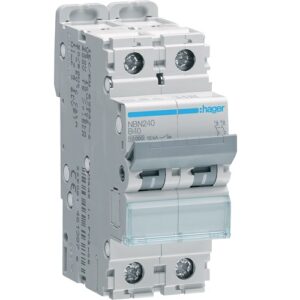 Hager MCB- Disjunctor 2P, 40A, 10kA, curba B, 2M, Bi-Connect