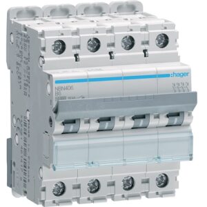 Hager MCB- Disjunctor 4P,  6A, 10kA, curba B, 4M, Bi-Connect