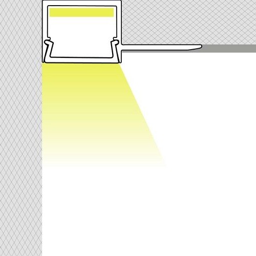 Profil Banda LED 12,5x15,4x2000, Aluminiu, cu dispersor, incastrat gips-carton, colt interior, IP44, PLUS - imagine 2