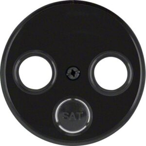 Berker- Tasta Frontala Priza R-TV-SAT, negru lucios, R.1/R.3/R.Classic