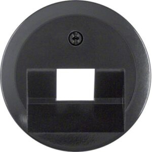 Berker- Tasta Frontala Priza Date, negru lucios, Serie 1930 Porzellan/1930/Glass