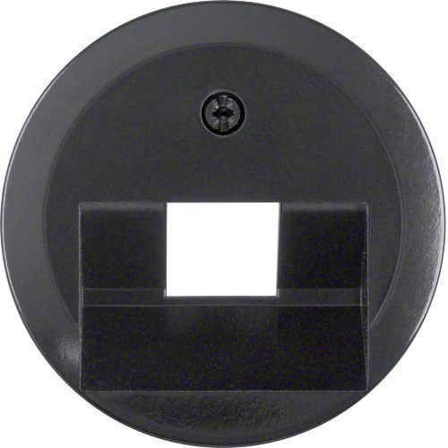 Berker- Tasta Frontala Priza Date, negru lucios, Serie 1930 Porzellan/1930/Glass