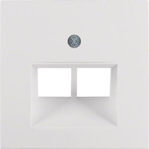 Berker- Tasta Frontala Priza Date dubla, alb polar mat, S.1/B.3/B.7