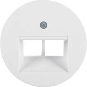 Berker- Tasta Frontala Priza Date dubla, alb polar lucios, R.1/R.3/R.Classic