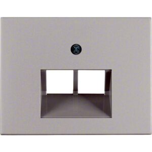Berker- Tasta Frontala Priza Date dubla, aluminiu mat, K.1/K.5