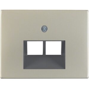 Berker- Tasta Frontala Priza Date dubla, inox mat, K.1/K.5