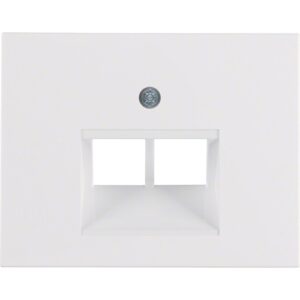 Berker- Tasta Frontala Priza Date dubla, alb polar lucios, K.1/K.5