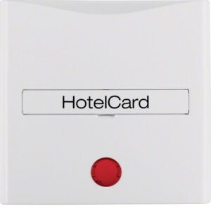 Berker- Tasta Frontala Intrerupator Acces Card Hotel, indicator luminos, alb polar lucios, S.1/B.3/B.7