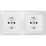 Berker S.1- Combinatie 2 x Priza SCHUKO  16A, 250V (ansamblu), alb polar lucios B.3/B.7