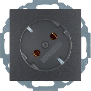Berker- Priza SCHUKO  16A, 250V (mecanism), unghi 45°, antracit mat S.1/B.3/B.7