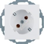 Berker- Priza SCHUKO  16A, 250V (mecanism), unghi 45°, alb polar lucios S.1/B.3/B.7
