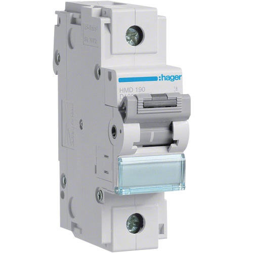 Hager MCB- Disjunctor 1P, 100A, 15kA, curba D, 1,5M