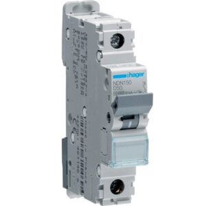 Hager MCB- Disjunctor 1P,  50A, 10kA, curba D, 1M, Bi-Connect