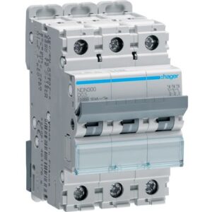 Hager MCB- Disjunctor 3P,   0,5A, 10kA, curba D, 3M, Bi-Connect