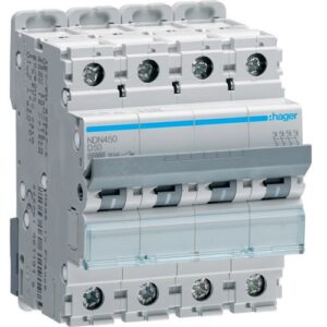 Hager MCB- Disjunctor 4P,  50A, 10kA, curba D, 4M, Bi-Connect