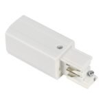 Track System trifazat- Sina 4 linii, Conector alimentare de capat, 240V, stanga, alb