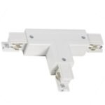 Track System trifazat- Sina 4 linii, Conector alimentare tip "T", 240V, stanga II, alb