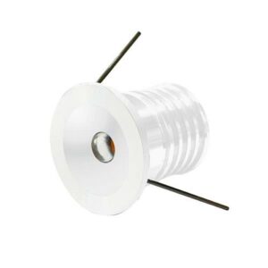 Spot LED Mini,  1W, D30mm, 3000K (alb cald), Rotund, 12V, alb, Flicker Free, incastrat, PLUS
