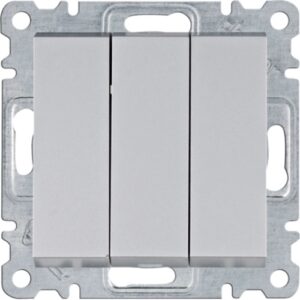 Lumina Soul- Intrerupator triplu, basculant (mecanism cu taste frontale), argintiu