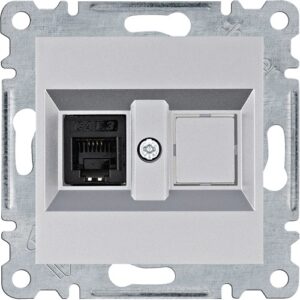 Lumina Soul- Priza simpla telefon RJ11 (mecanism cu tasta frontala), argintiu