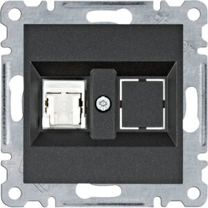 Lumina Soul- Priza date 1 x RJ45 (mecanism cu tasta frontala), Cat.5e FTP, negru