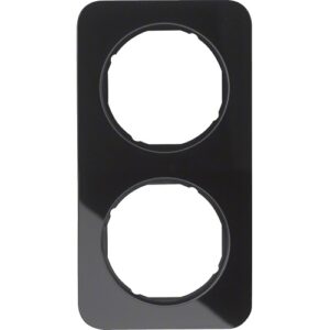 Berker R.1- Rama 2 aparate, sticla, negru