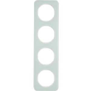 Berker R.1- Rama 4 aparate, sticla, alb polar