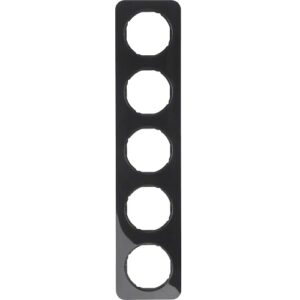 Berker R.1- Rama 5 aparate, negru lucios