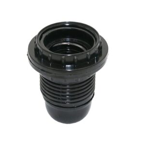 Dulie E14, bachelita, cu 2 x flanse, negru