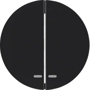 Berker- Tasta Frontala Intrerupator dublu, indicator luminos, negru lucios, R.1/R.3/R.8
