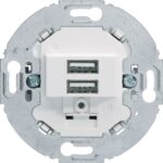 Berker- Priza incarcare 2 x USB tip A (mecanism), alb polar mat