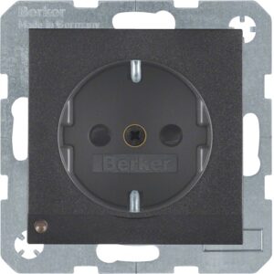 Berker- Priza SCHUKO  16A, 250V (mecanism), protectie copii, indicator LED, senzor crepuscular, antracit mat, S.1/B.3/B.7
