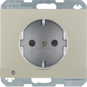 Berker- Priza SCHUKO  16A, 250V (mecanism), protectie copii, indicator LED, senzor crepuscular, inox mat, K.1/K.5