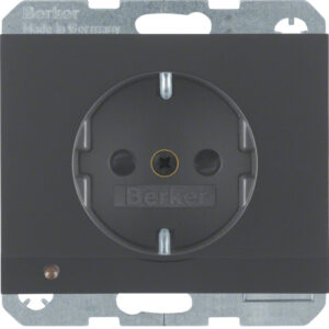Berker- Priza SCHUKO  16A, 250V (mecanism), protectie copii, indicator LED, senzor crepuscular, antracit mat, K.1/K.5