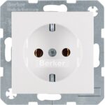 Berker- Priză SCHUKO  16A, 250V (mecanism), alb polar mat, S.1/B.3/B.7